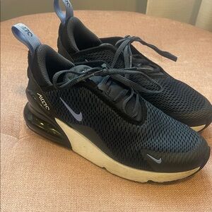 Boys Nike Air Max 270 Navy Blue and White Sneakers